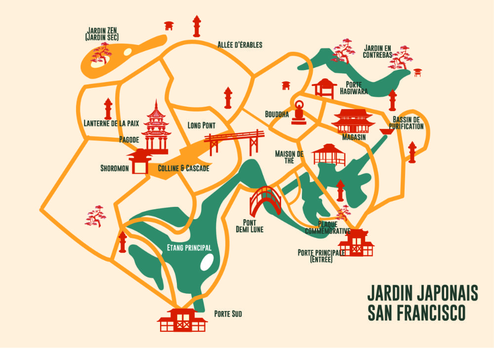Carte Jardin japonais de San Francisco